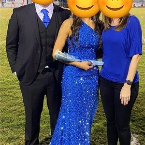Blue sequin prom dress size 00